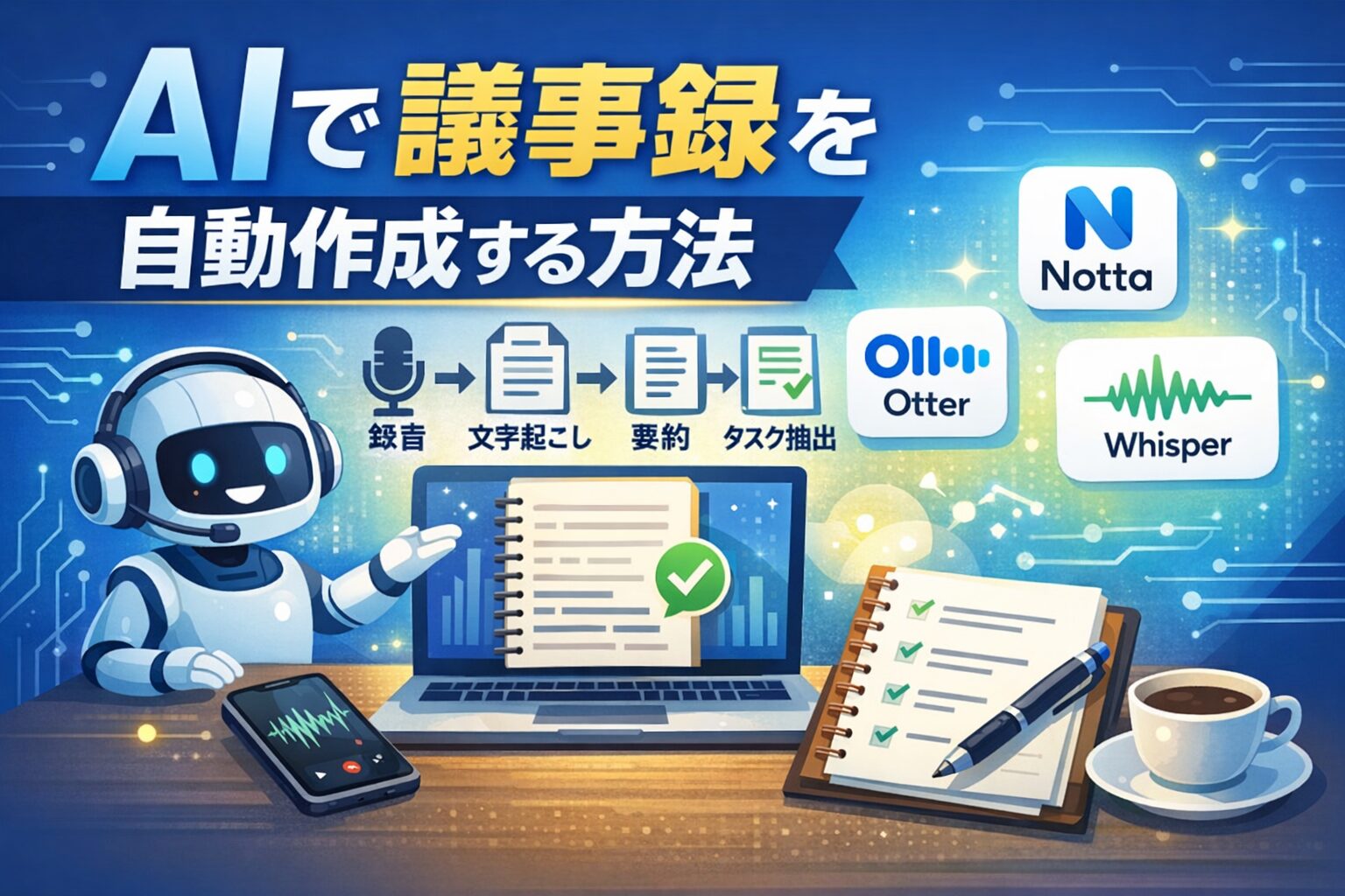 AIで議事録を自動作成する方法