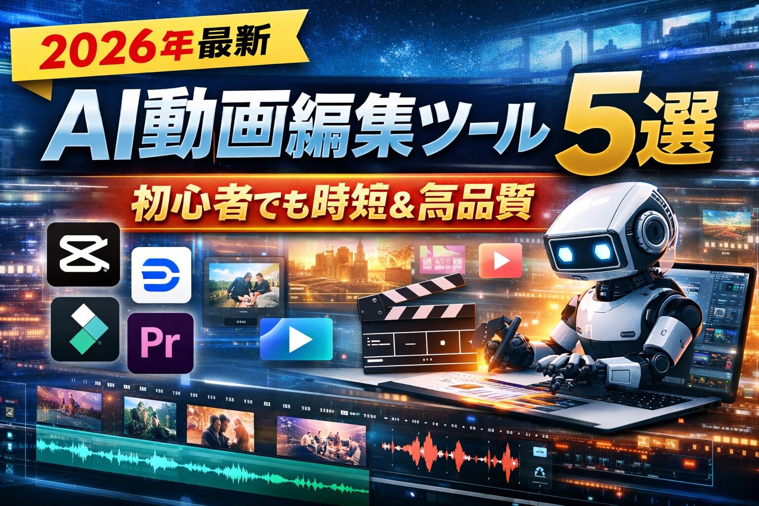 動画編集はAIで10倍速くなる！YouTube・TikTok運営に欠かせない最強AI動画編集ツール5選