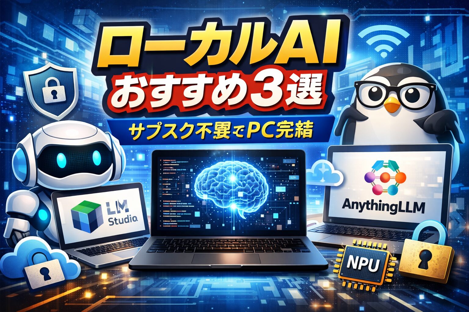 ローカルAIおすすめ3選｜サブスク不要でPC完結