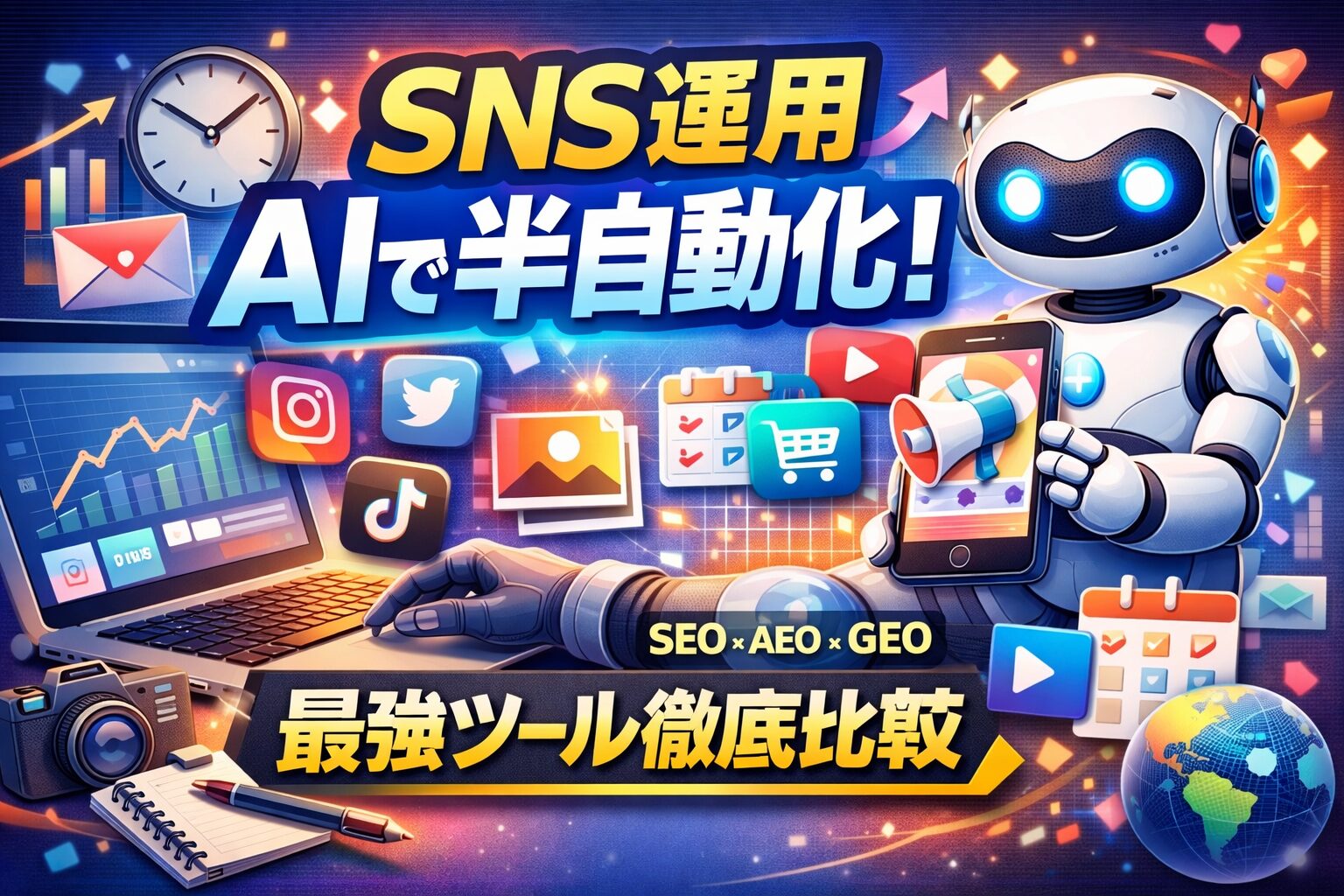 SNS運用をAIで半自動化！投稿・画像・予約まで最強ツール比較