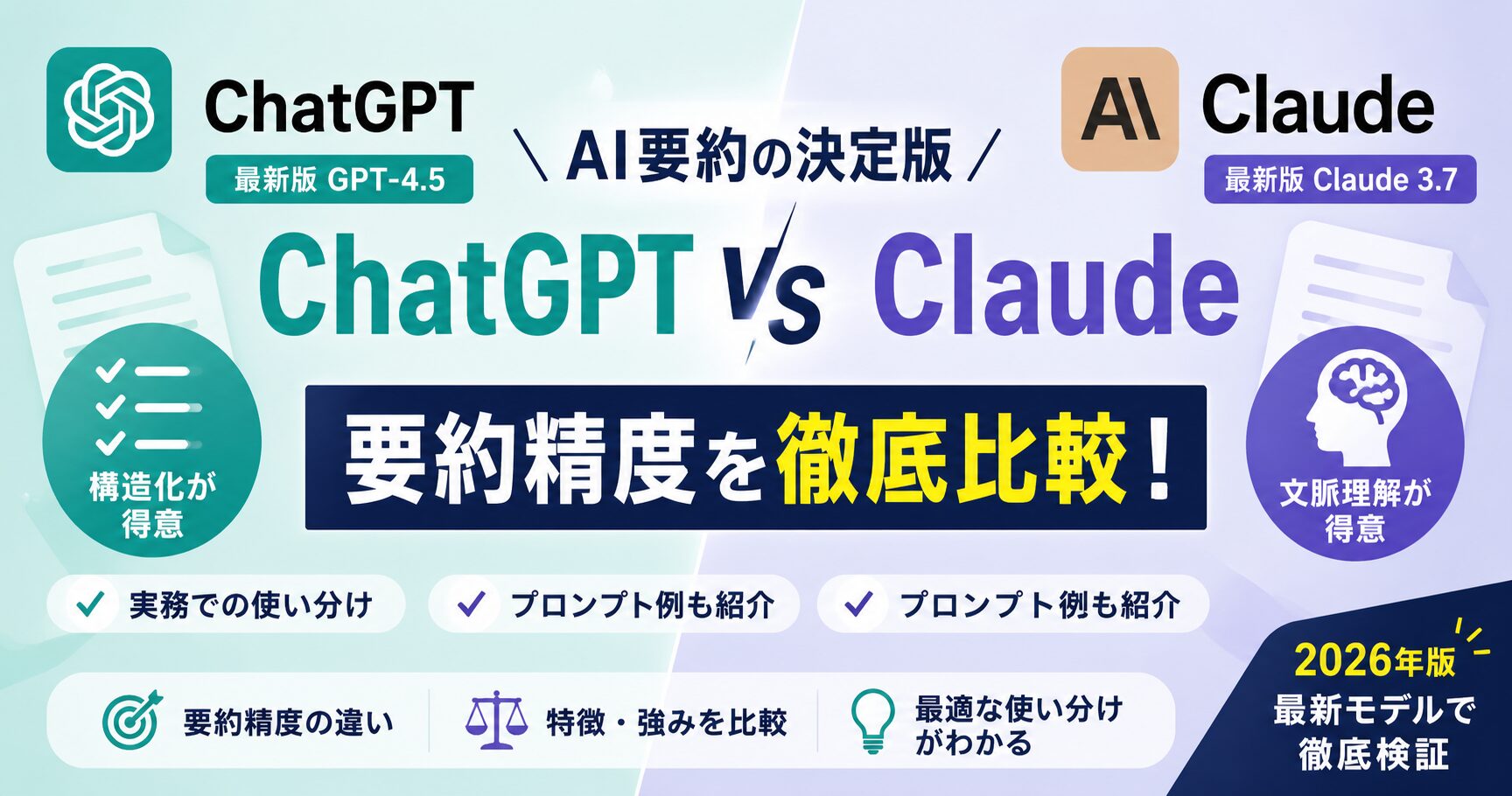 ChatGPT vs Claude 要約精度を徹底比較